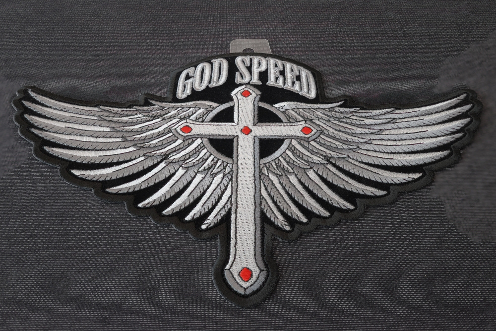 God Speed Cross and Wings Patch