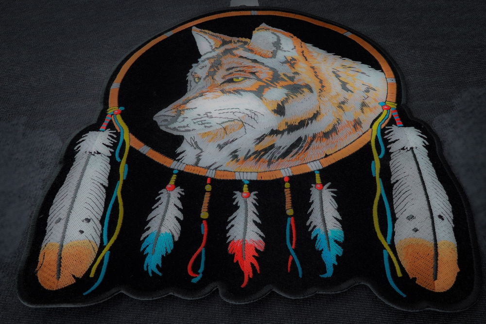 Dreamcatcher Wolf Feathers Patch