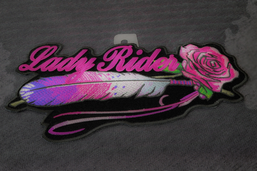 Feather Rose Lady Rider Patch