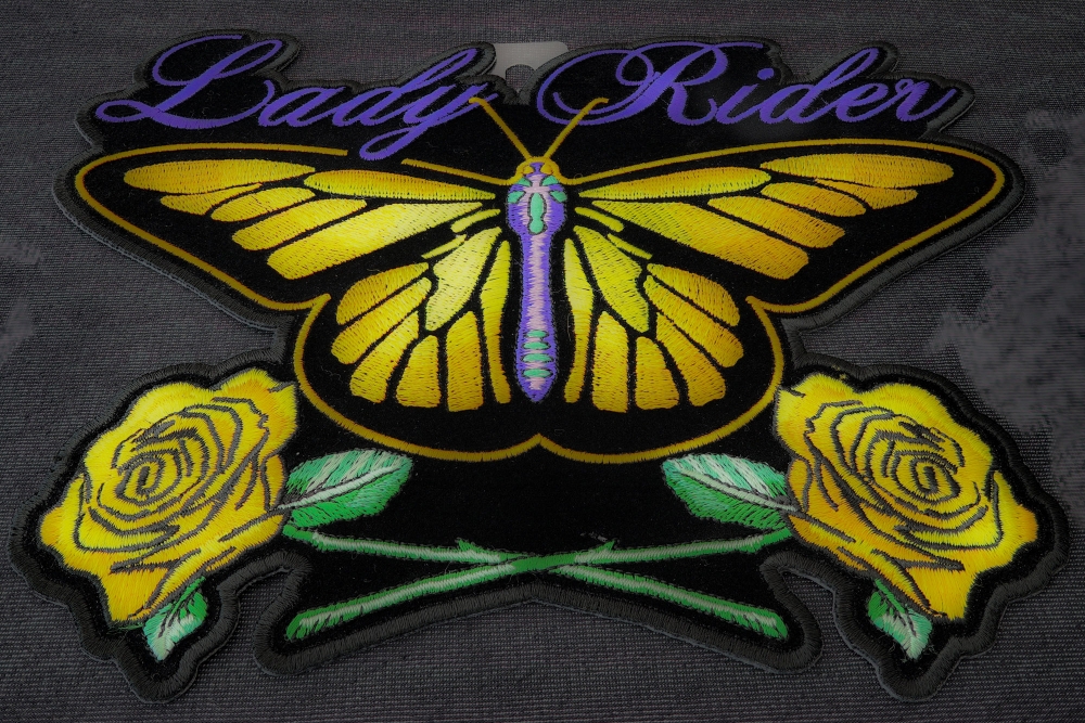 Butterfly Roses Lady Rider Patch