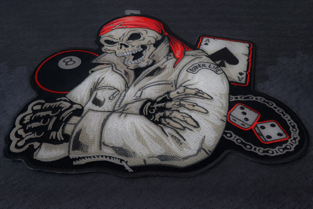 Biker Life Skull, Ace of Spades, 8 Ball and Dice Patch