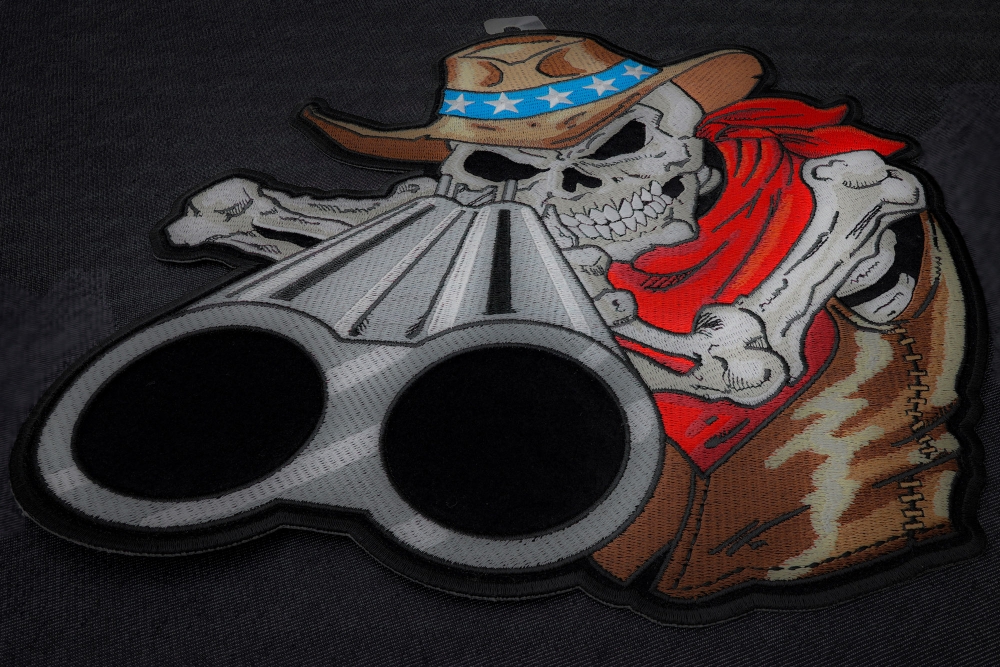 Cowboy Hat Skull and Shotgun Patch