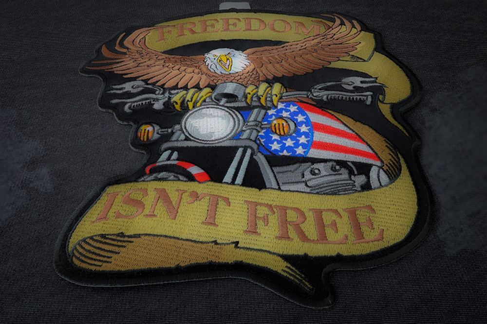 Eagle on Motorcycle Freedom Isnt Free Patch