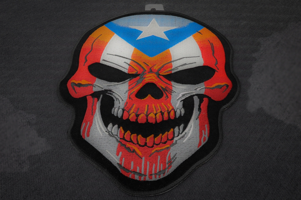 Puerto Rico Flag Skull Patch