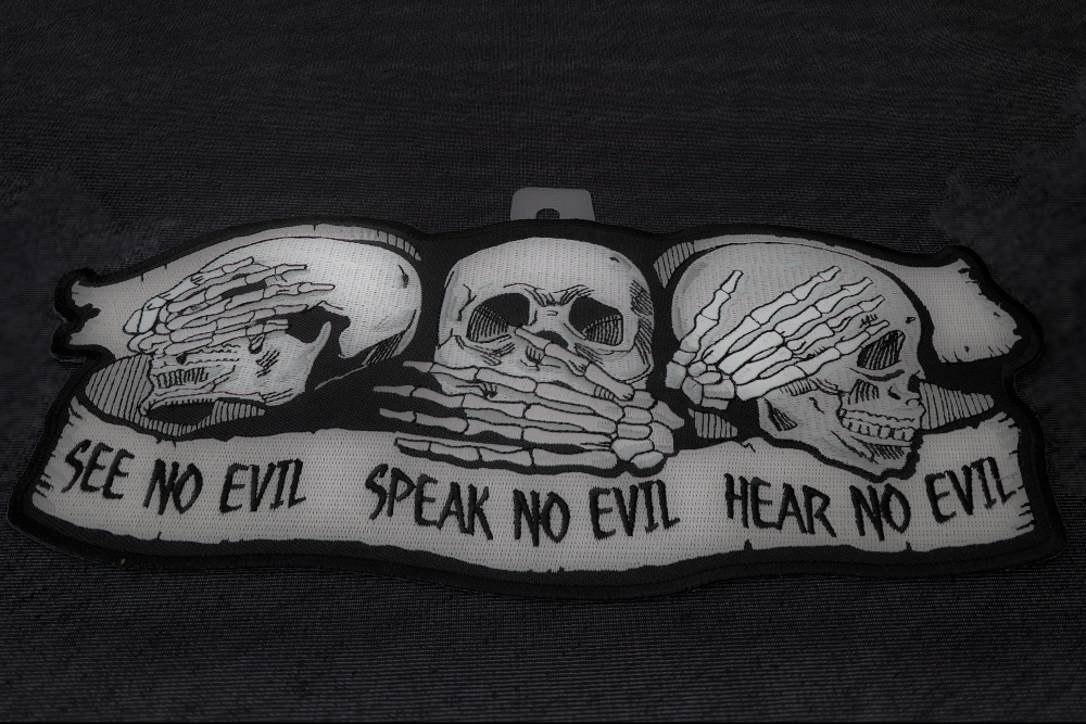 See No Evil Speak No Evil Hear No Evil Skull Patch