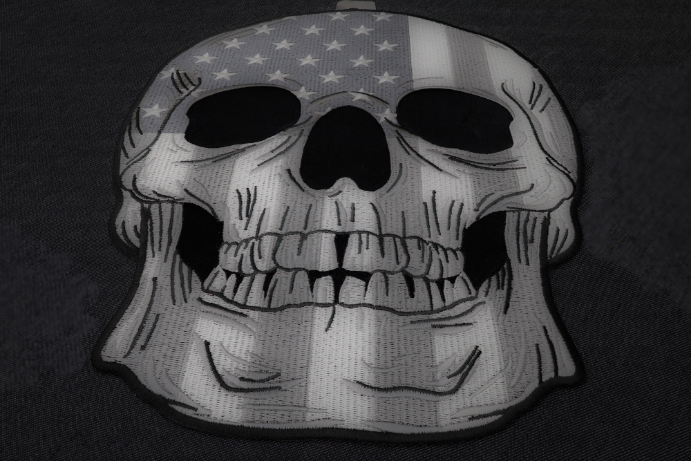 American Flag Skull Patch