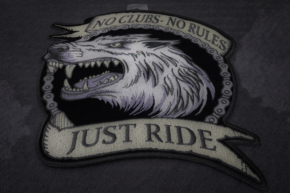 No Clubs No Rules Just Ride Wolf Patch