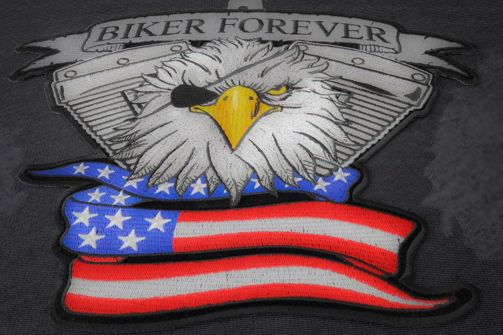 Biker Forever Eye Patch Eagle Patch